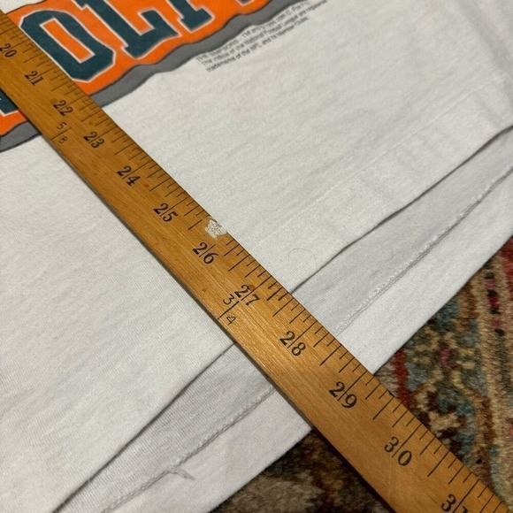Vintage 1990 Bart Simpson Miami Dolphins Graphic Tee T-shirt Men Large NFL Footb - Picture 7 of 8